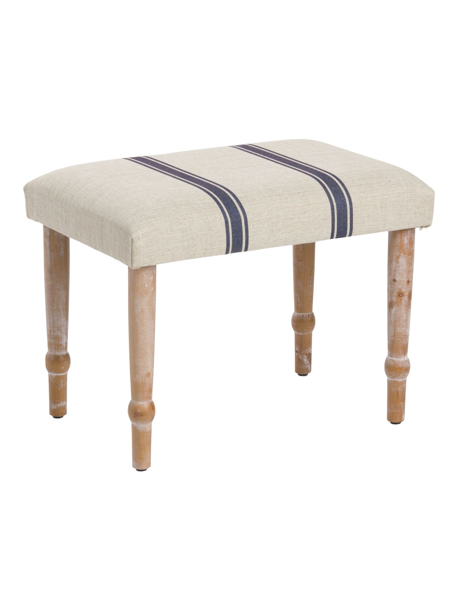 16in Striped Wooden Stool | TJ Maxx