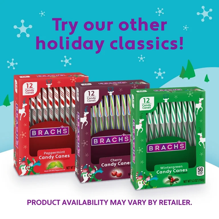 Brach's Peppermint Candy Canes, Classic Candy Canes, 5.3 oz, 12 Count | Walmart (US)