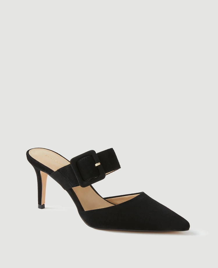 Suede Buckle Mules | Ann Taylor (US)