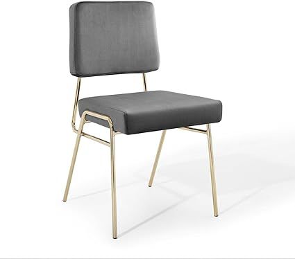 Modway Craft Performance Velvet Dining Side Chair, Gold Gray | Amazon (US)