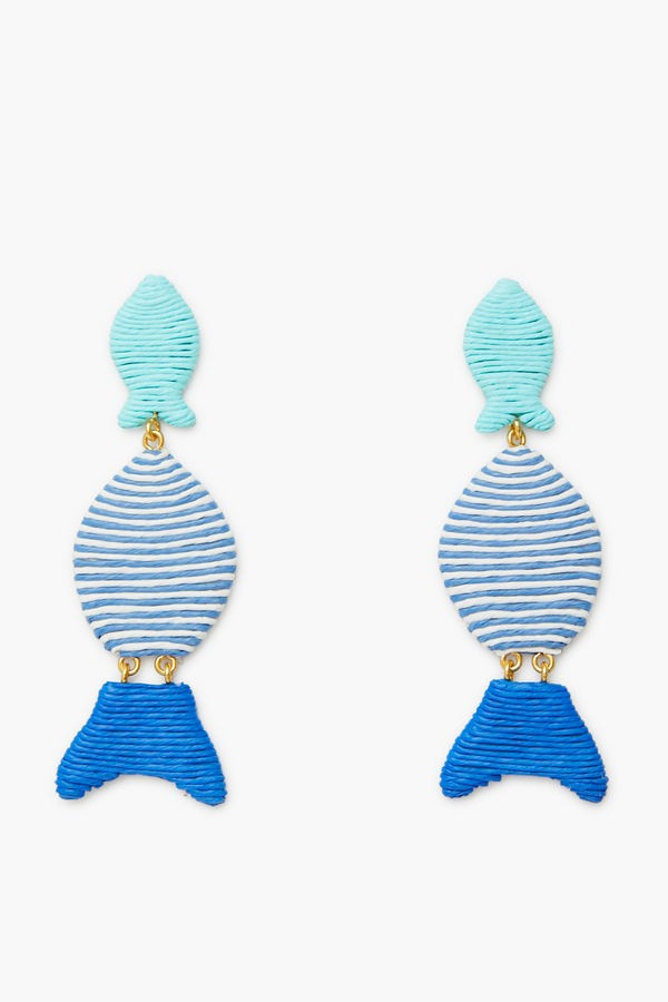 Blue Raffia Gilly Earrings | Tuckernuck (US)