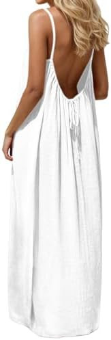 Women's Solid Color Backless Cami Dresses for Women Open Back House-Dress Sleeveless Beach Vacati... | Amazon (US)