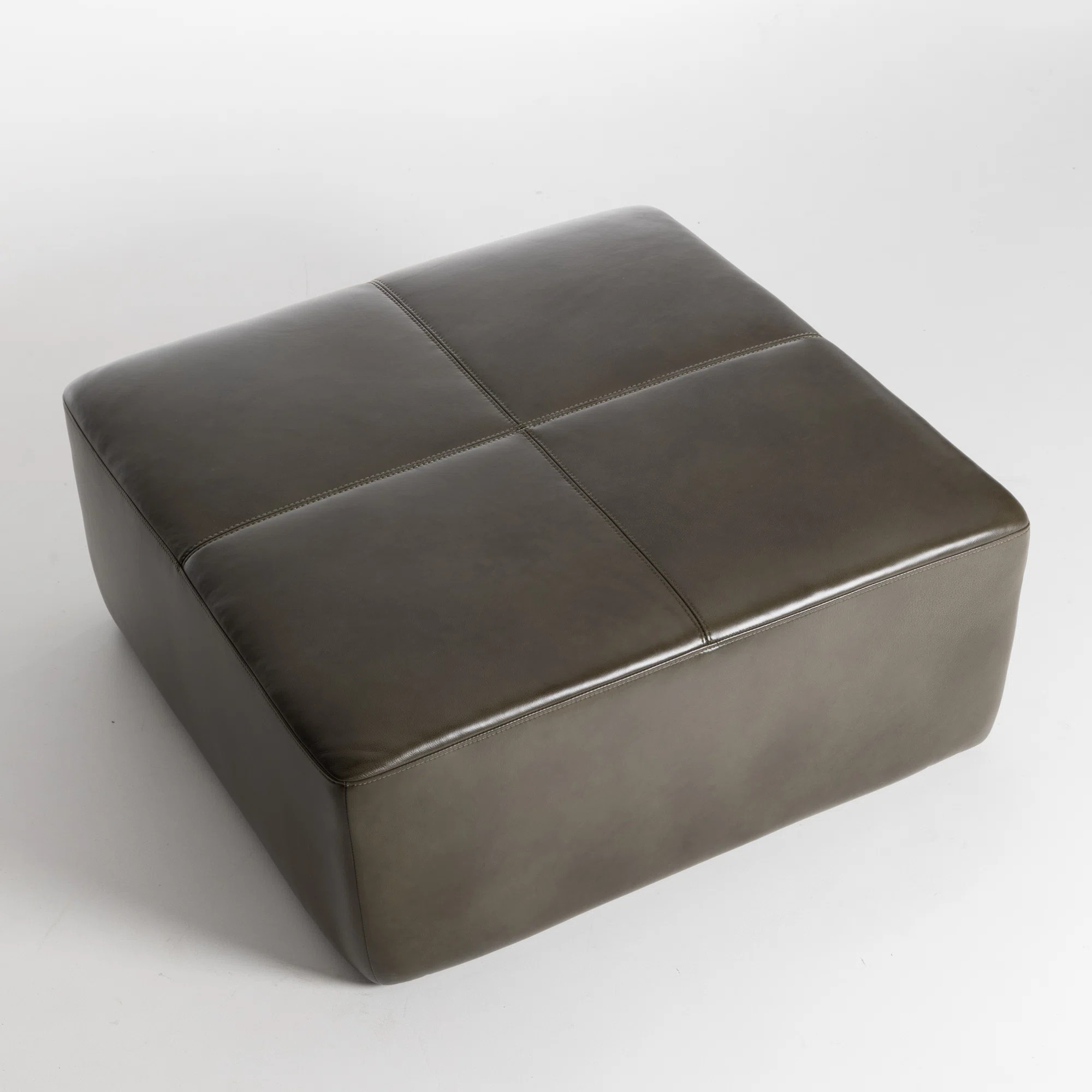 Hartwell 35" Square Genuine Leather Ottoman | Joss & Main