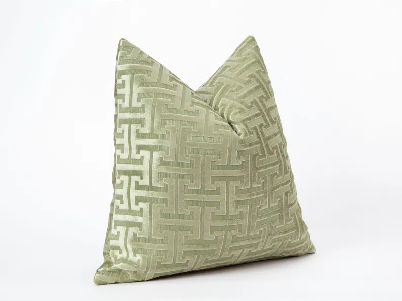 Textured Beige Pillow Cover, Luxury Cut Velvet Throw Pillow, Beige Euro Sham Cover, Accent Cushio... | Etsy (US)