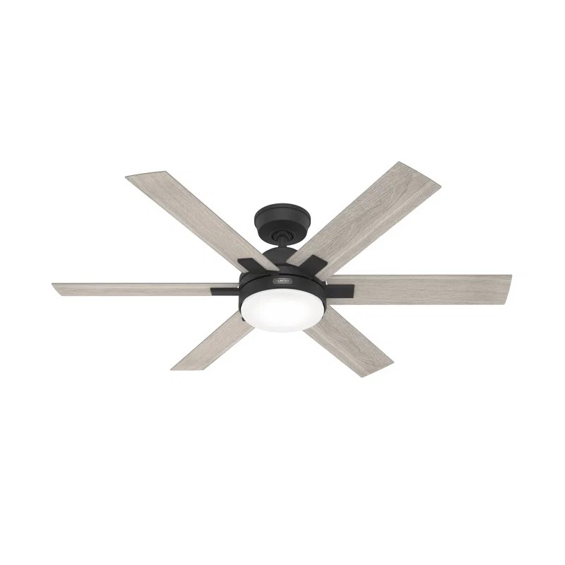 52" Georgetown Easy Installation 6 - Blade Ceiling Fan with LED Light Kit and Remote Control | Wayfair North America