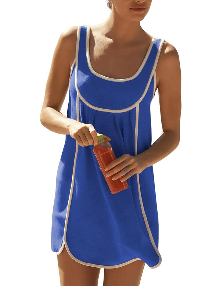Athlisan Womens Summer Tennis Dress Sleeveless Casual Crew Neck Pleated Workout Athletic Pullover... | Amazon (US)