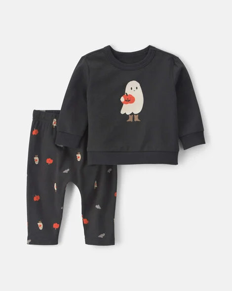 Baby 2-Piece Halloween Long-Sleeve Top & Pant Set - Black | Carter's | Carter's Inc