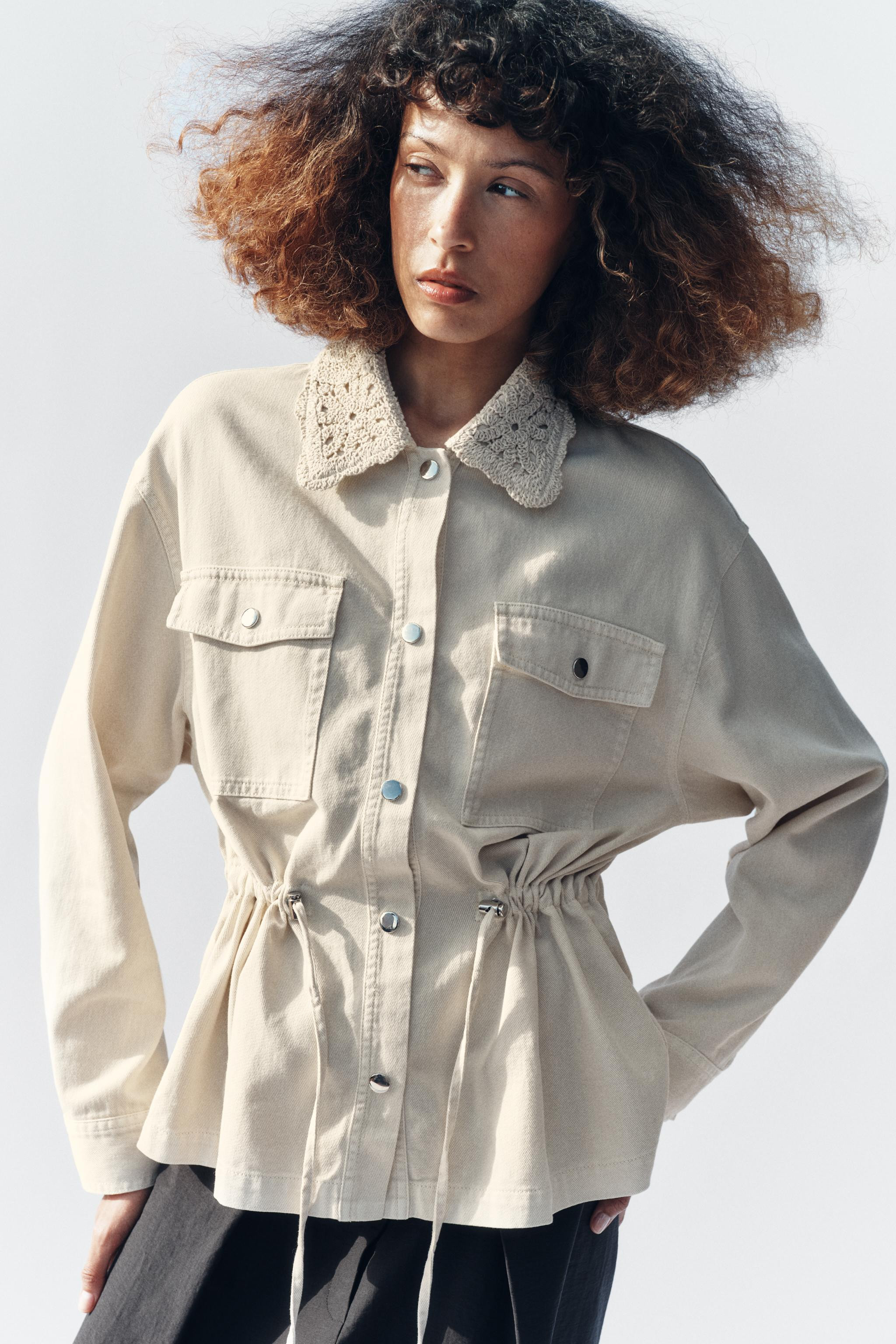 CROCHET LAPEL SAFARI JACKET | Zara US