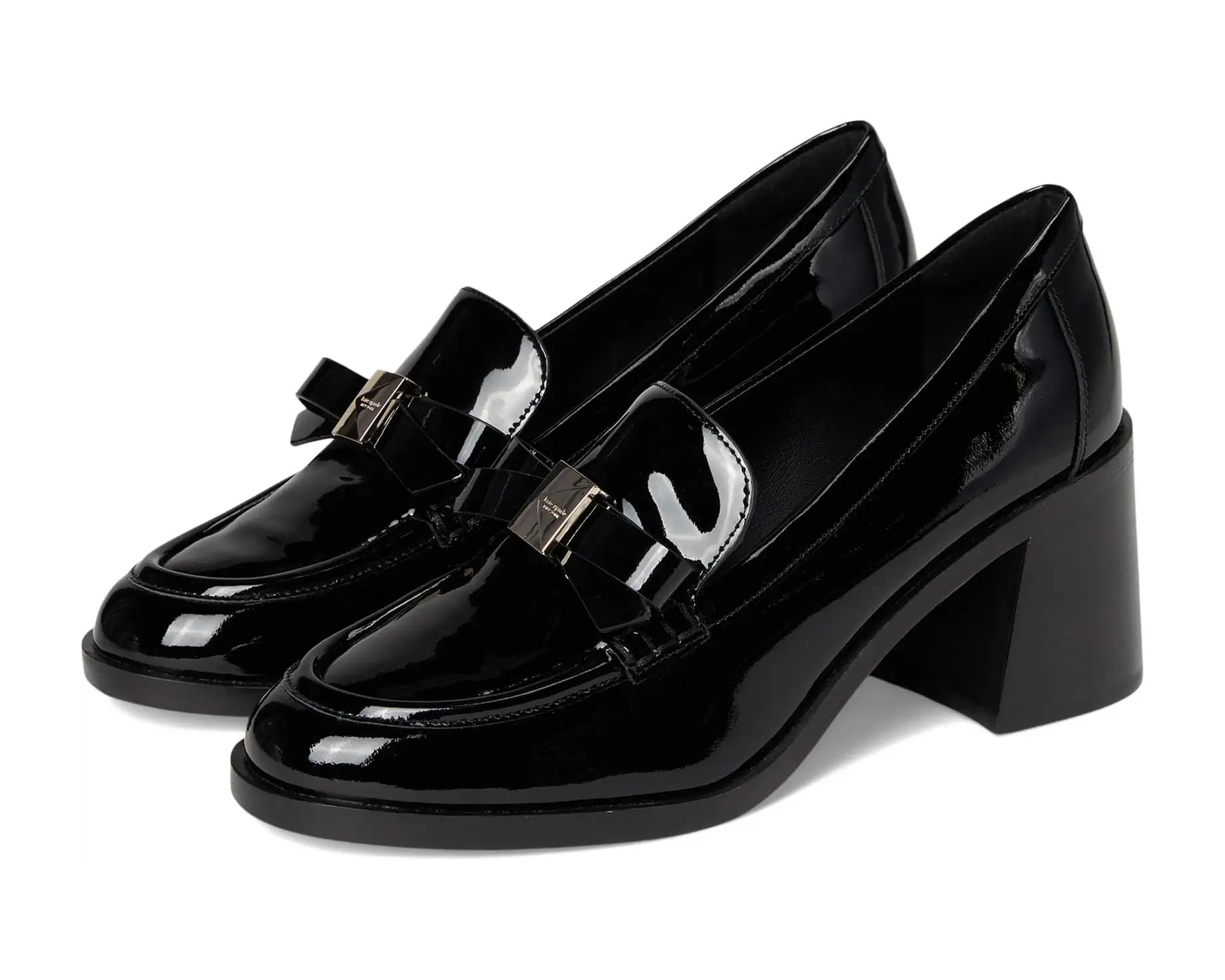 Deco Bow Patent Leather Heeled Loafers | Zappos