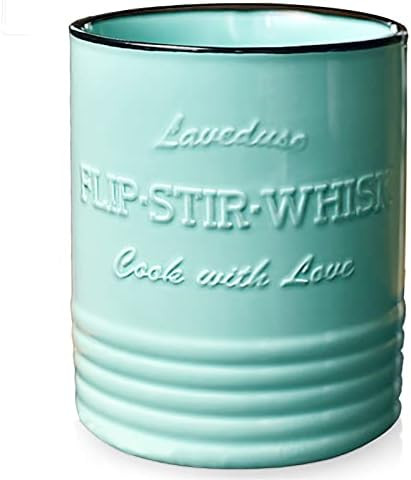 Laveduso Utensil Holder, 7.2" Large Ceramic Utensil Crock, for Counter top, with Cork mat, Stable... | Amazon (US)