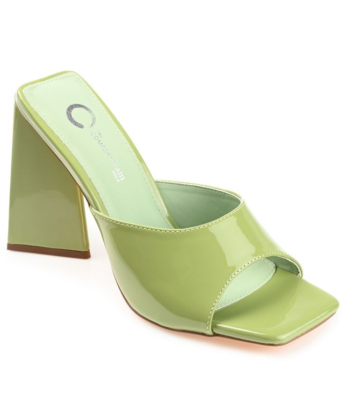 Journee Collection Kammali Sculpted Block Heel Dress Sandal Slides & Reviews - Sandals - Shoes - ... | Macys (US)
