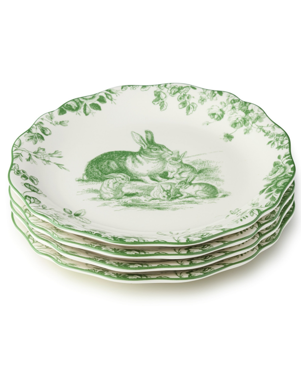 Certified International Le Jardin Dinner Plates, Set of 4 - Green/White | Macy's
