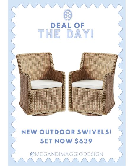 LOOOVE these new braided outdoor swivel chairs!! And if you snag the set of 2 they end up being only $319.50 per chair!! 🤯🙌🏻😍☀️

#LTKSeasonal #LTKhome #LTKsalealert