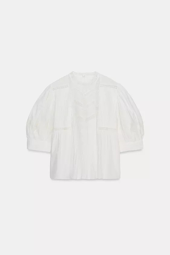 BLUS MED BRODERIER ZW COLLECTION | Zara US