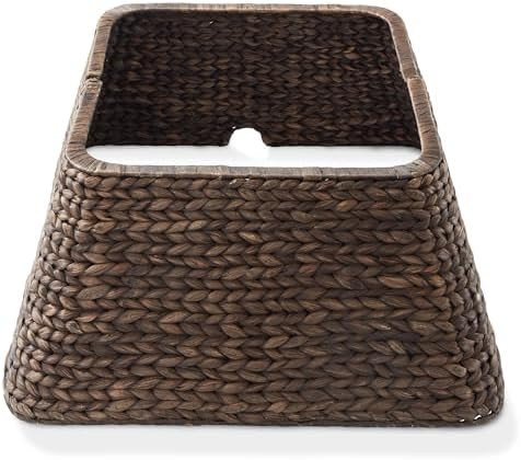 Casafield 22-Inch Christmas Tree Collar, Water Hyacinth Woven Tree Square Base Cover with Cord Cu... | Amazon (US)