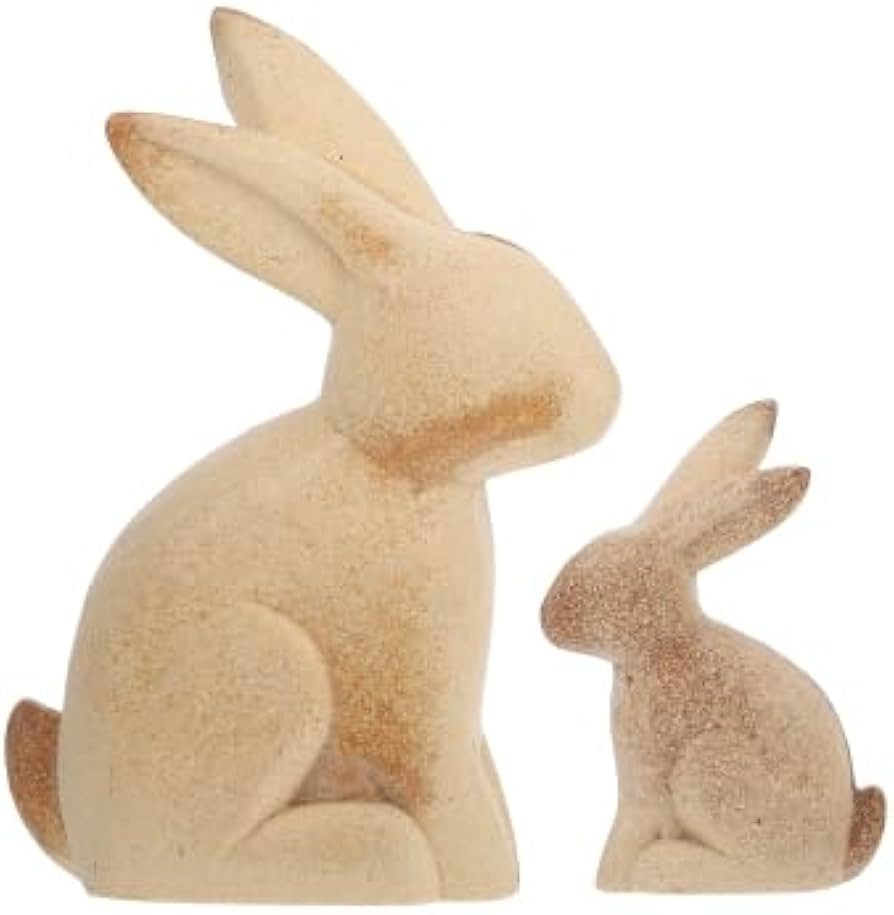 Amazon.com: EXCEART 2pcs Easter Decorations Unfinished Wooden Bunny Rabbit Figurines to Paint DIY... | Amazon (US)