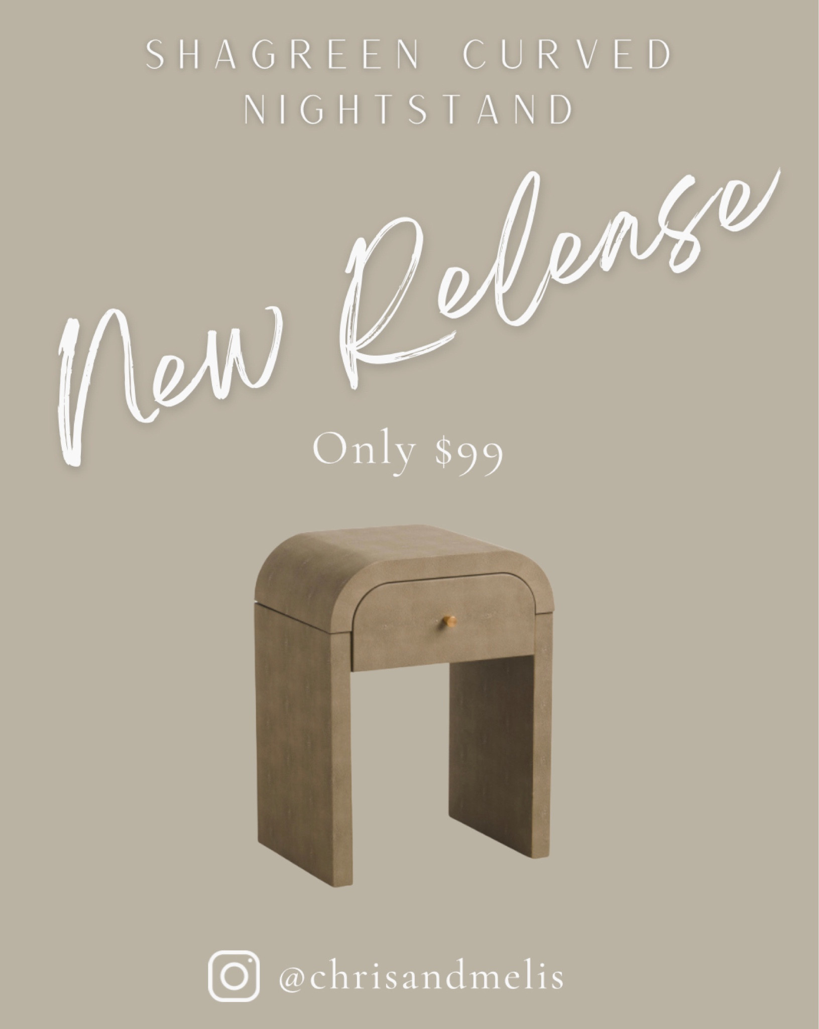 New release! Shagreen curved nightstand for under $100. Crazy good value! 

#LTKhome #LTKsalealert