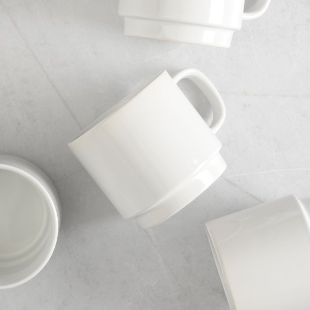 Gap Home Color Cups 14.8-Ounce Stackable White Stoneware Mug Set, Set of 4 - Walmart.com | Walmart (US)