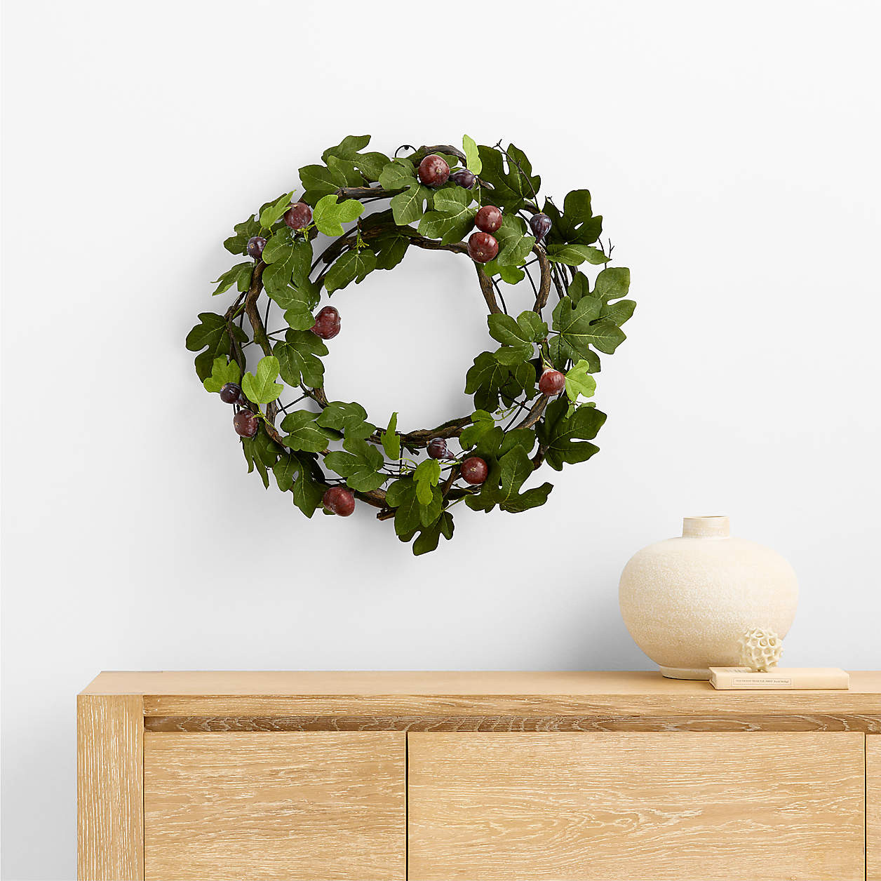 Faux Fig Wreath 28" | Crate & Barrel | Crate & Barrel