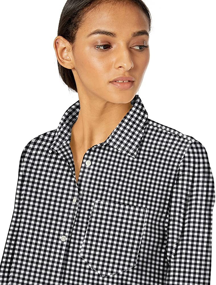 Amazon Essentials Women's Classic-Fit Long Sleeve Button Down Poplin Shirt | Amazon (US)