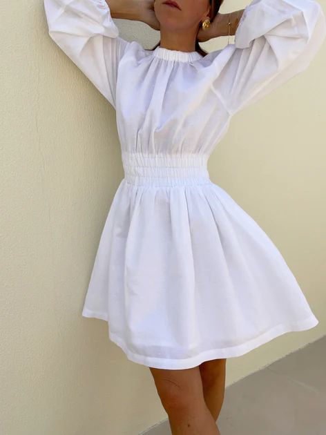 Samos Summer Day Dress | White | Vita Grace