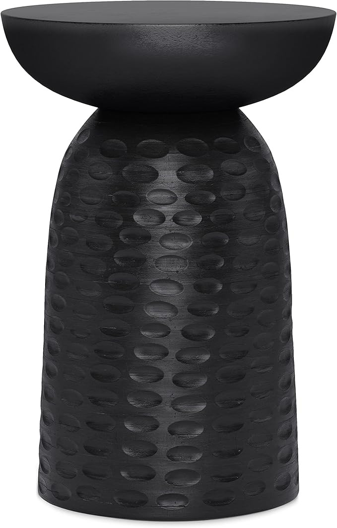 SIMPLIHOME Boyd SOLID MANGO WOOD 13 inch Wide Round Contemporary Wooden Accent Table in Black, Fu... | Amazon (US)