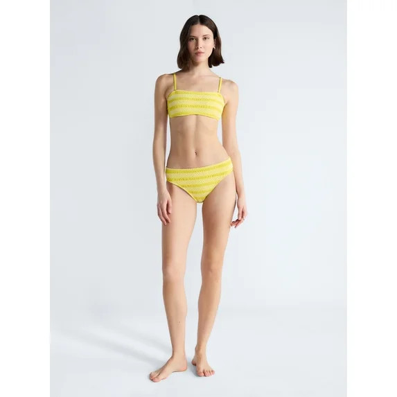 Free Assembly's Women's Textured Mid Rise Bikini Bottoms, Sizes XS-XL | Walmart (US)