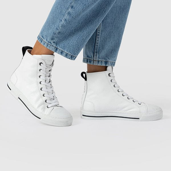 Skye High Top Trainer - White | Saint + Sofia