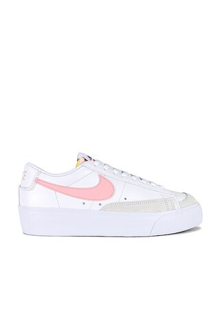 Nike Blazer Low Platform Sneaker in White, Pink Glaze & Summit White from Revolve.com | Revolve Clothing (Global)