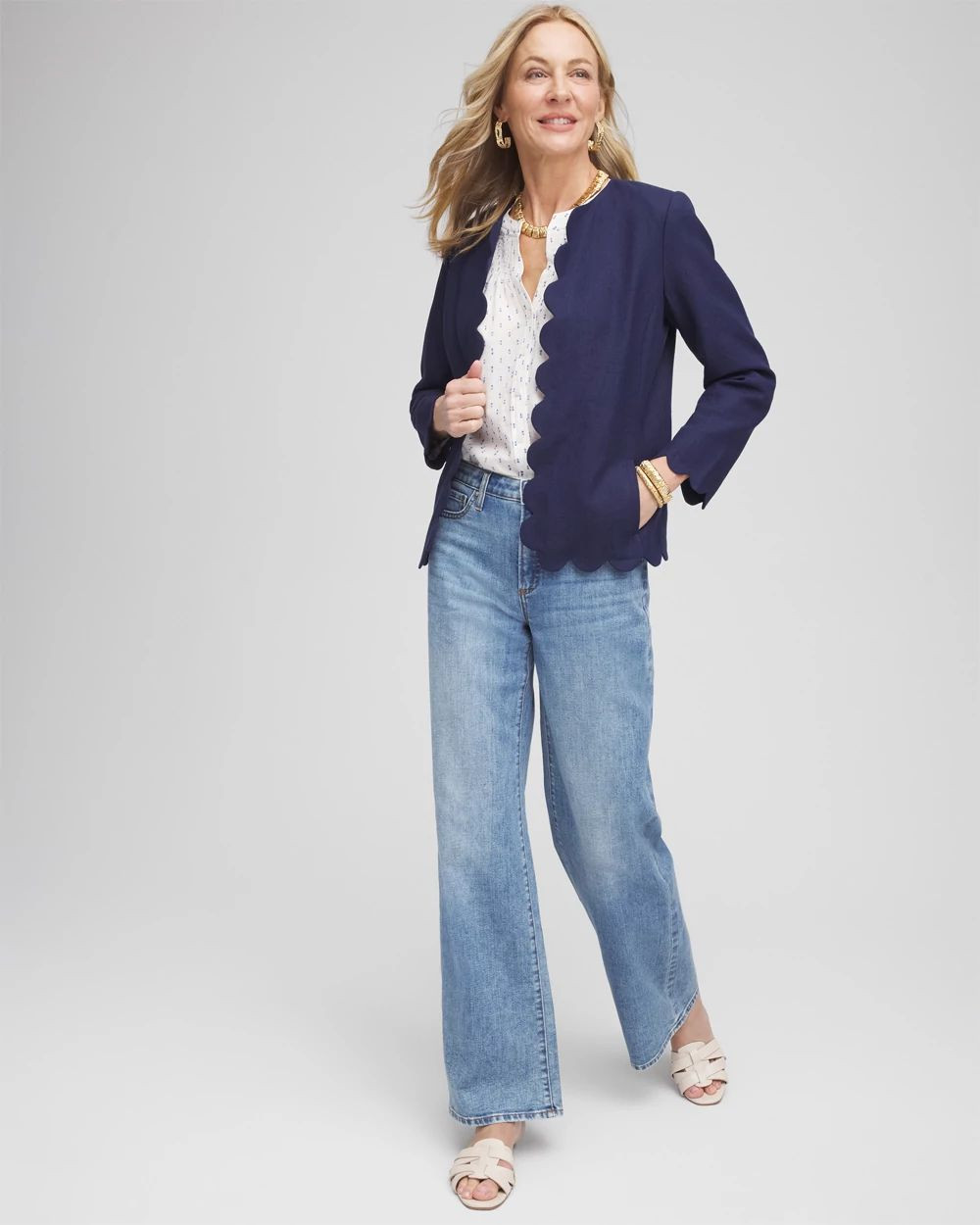 Linen Scallop-Edged Jacket | Chico's