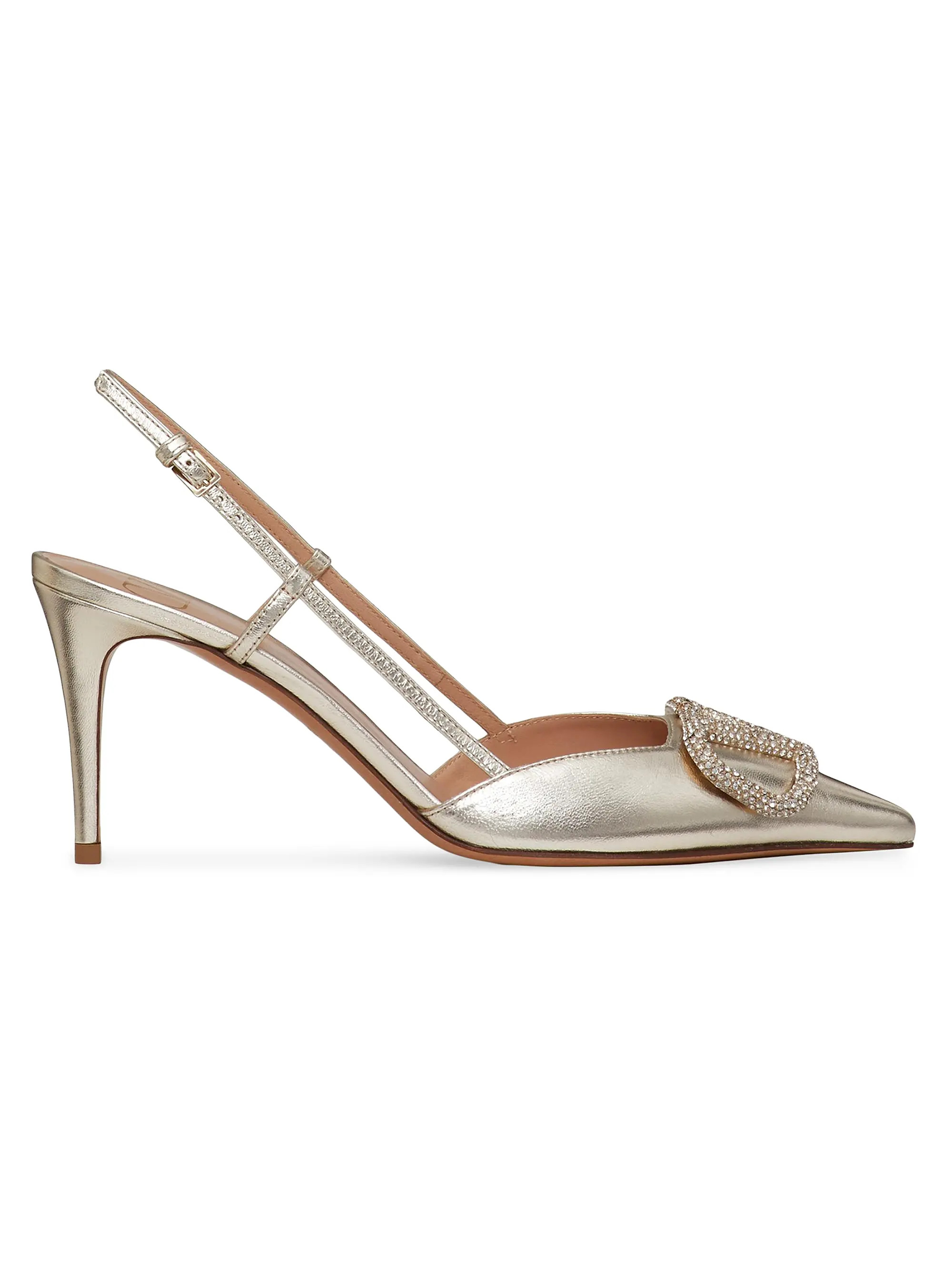 VLogo Glow Laminated Nappa Slingback Pumps 80MM | Saks Fifth Avenue