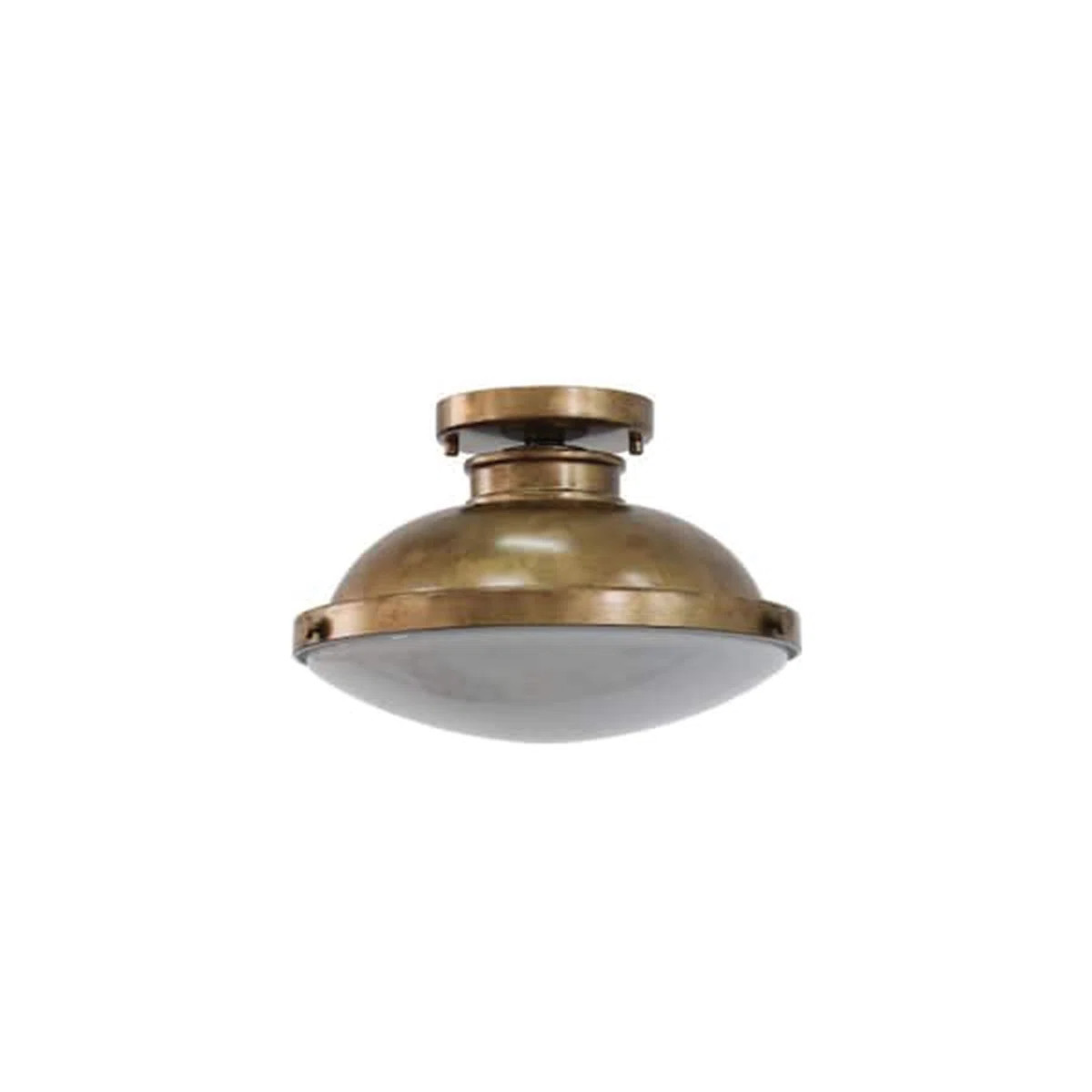 Brink 12'' Wide 1-Light Semi Flush Mount - Painted Natural Brass | Wayfair North America