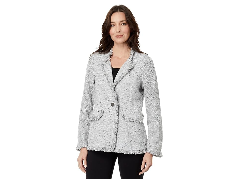 NIC+ZOE Petite Fringe Mix Knit Blazer (Reflection) Women's Clothing | Zappos