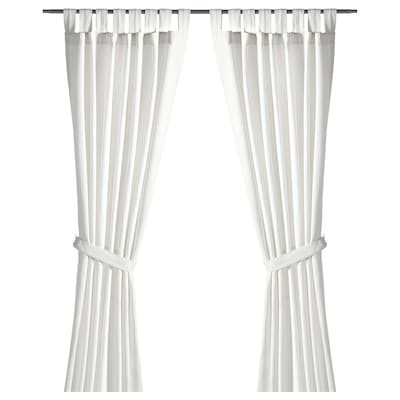 LENDA Curtains with tie-backs, 1 pair - bleached white - IKEA | IKEA (DE)