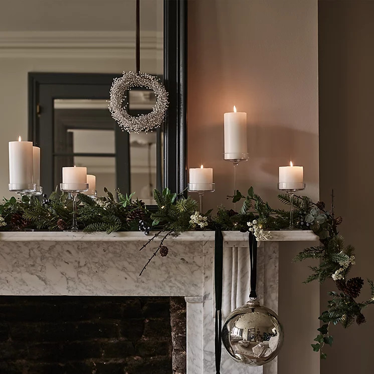 Glass Pillar Candle Holder - Small | Candle Holders | The  White Company | The White Company UK & ROW
