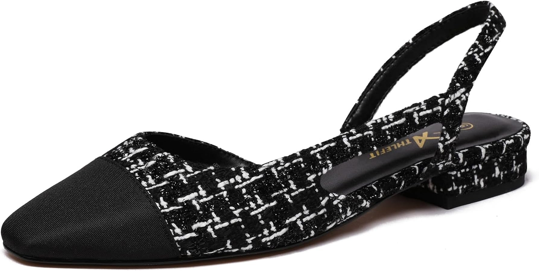 Athlefit Slingback Flats for Women Square Pointed Toe Two Toned Flats Wedding Pumps for Women | Amazon (US)