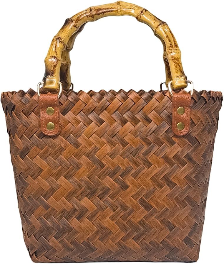 GIB Handwoven Wicker Handbag for Women, Faux Rattan Straw Tote Bag Wicker Purse Baskets with Hand... | Amazon (US)