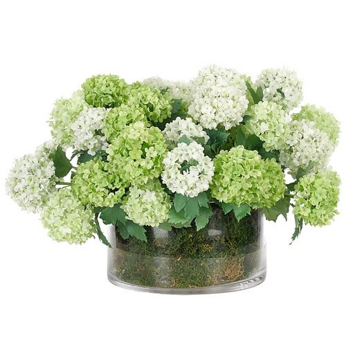 12" Snowball in Glass Bowl with Moss, Faux | One Kings Lane