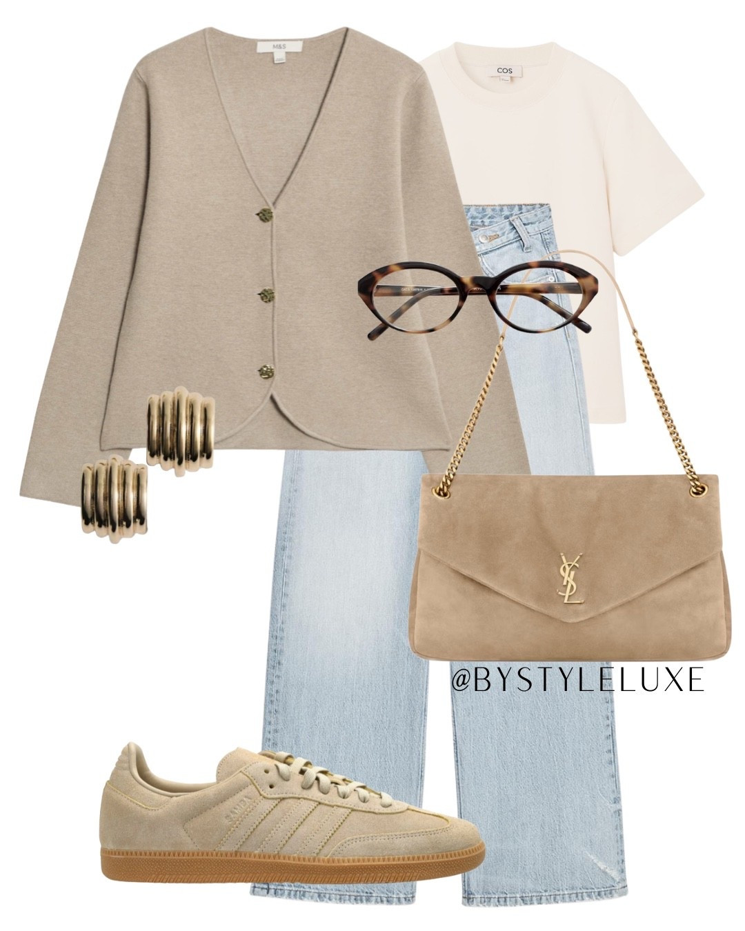 CARDIGAN - styling this new in M&S taupe cardigan with these lovely gold buttons and it’s only £35. Perfect with jeans or trousers for the transitional period 

#adidassamba #jeans #autumnoutfit

#LTKshoes #LTKautumn #LTKbag