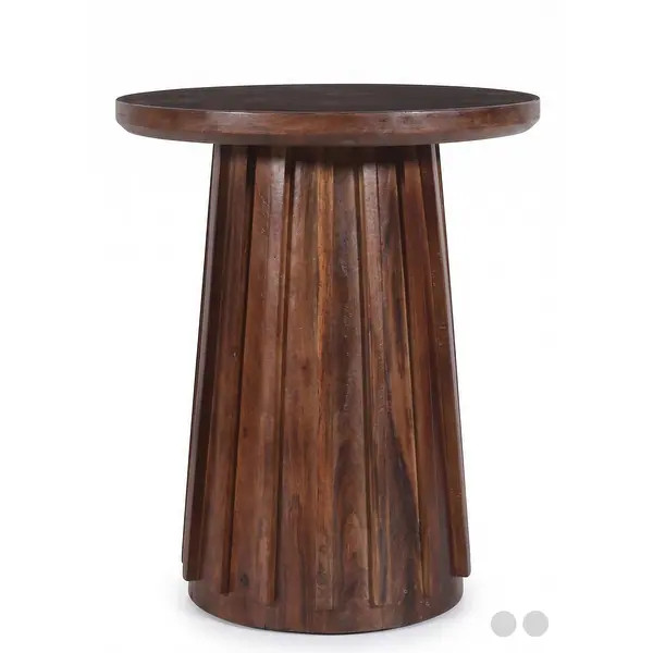 OSR Fluted Pedestal Side Table - Walnut | Bed Bath & Beyond