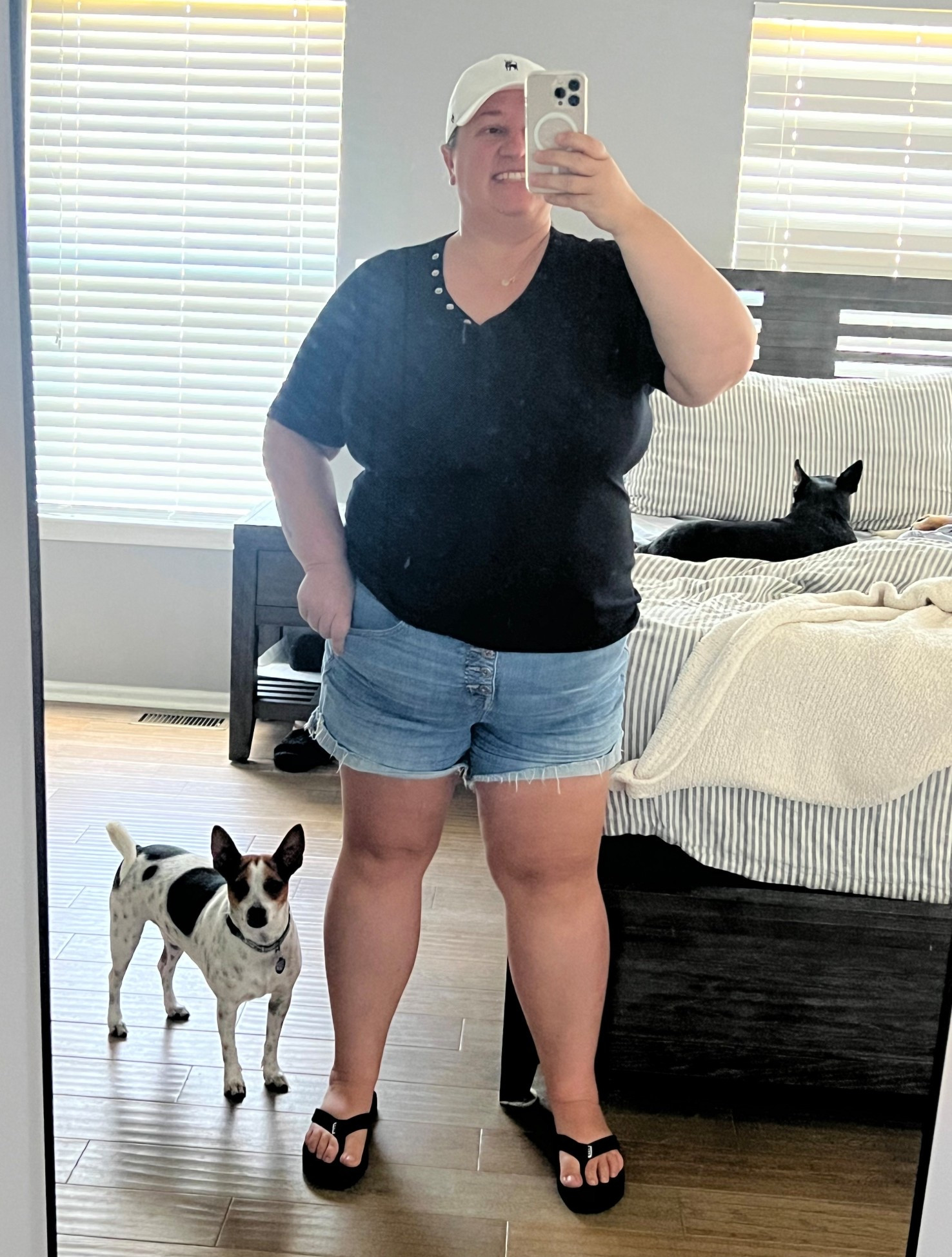 OOTD for a morning adoption event with my foster dog, Cupcake. Shirt (size 1) and shorts (size 16) from Torrid. All there denim shorts are currently an extra 50% off the current price!

#LTKPlusSize #LTKFindsUnder50 #LTKSaleAlert