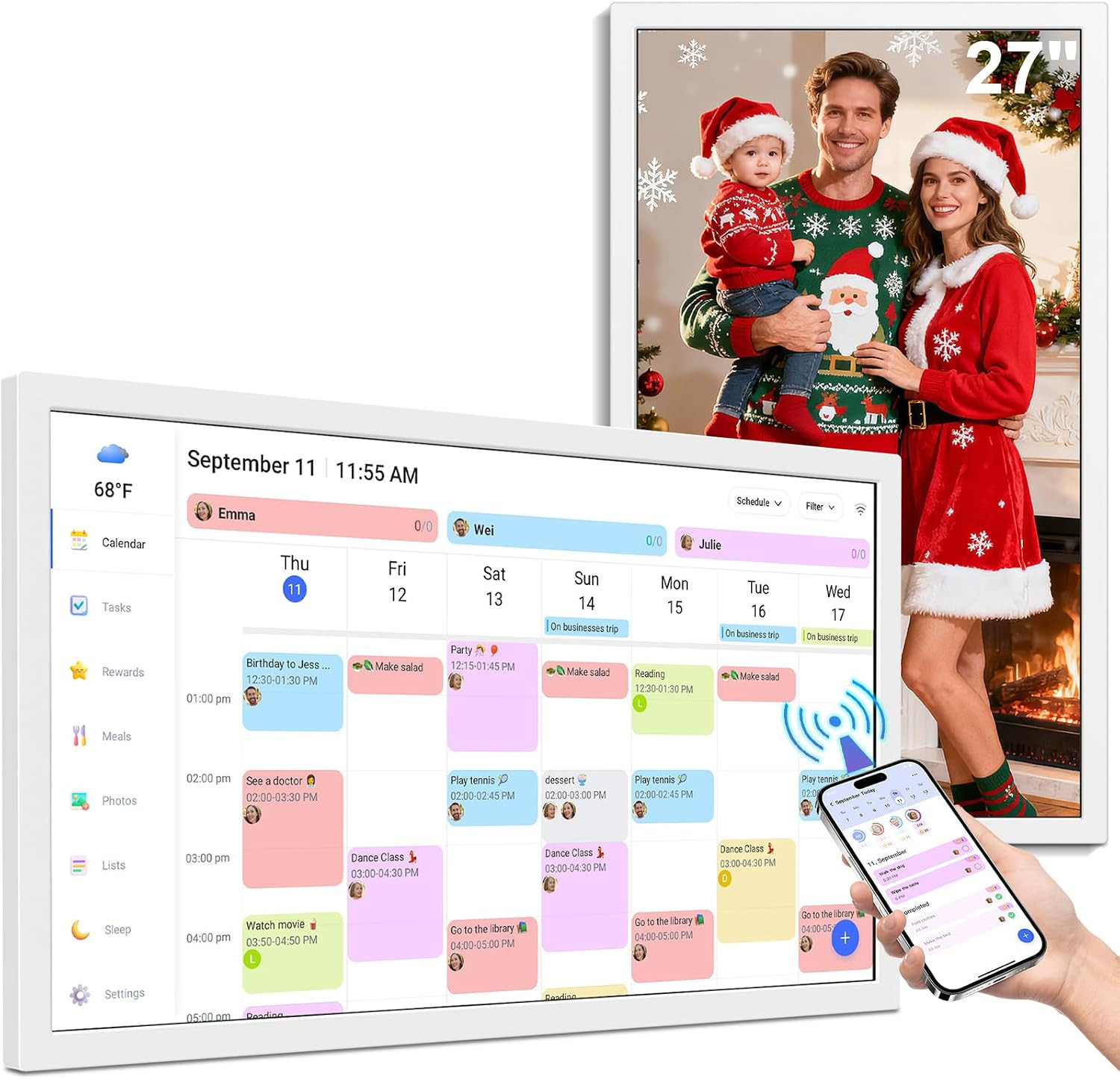 27 inch Calendar Max, Digital Calendar & Chore Chart, Family Organizer with Interactive Touchscre... | Amazon (US)