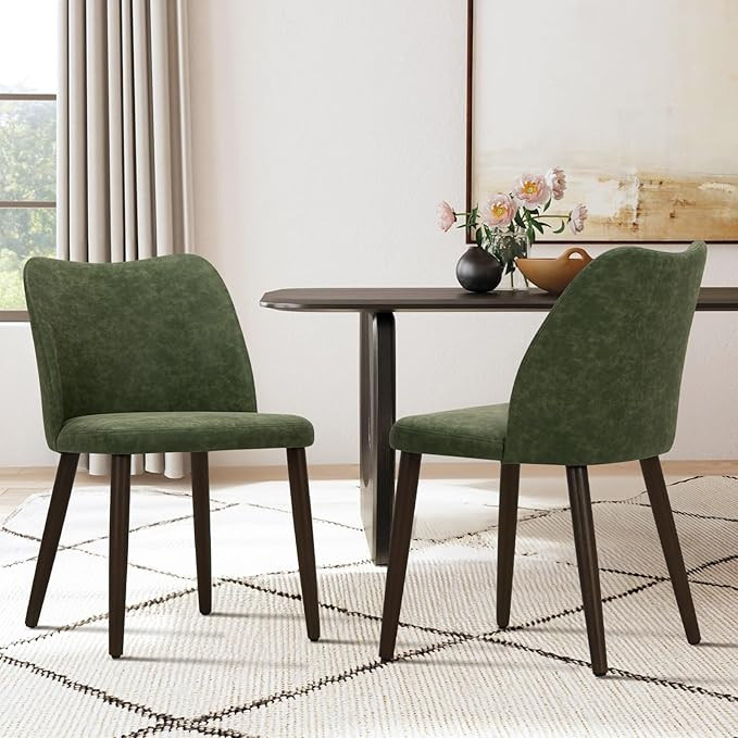 COLAMY Upholstered Dining Chairs Set of 2, Modern PU Leather Dining Room Kitchen Side Chair with ... | Amazon (CA)