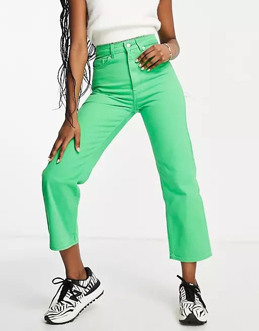 Never Fully Dressed straight leg jean in green | ASOS (Global)