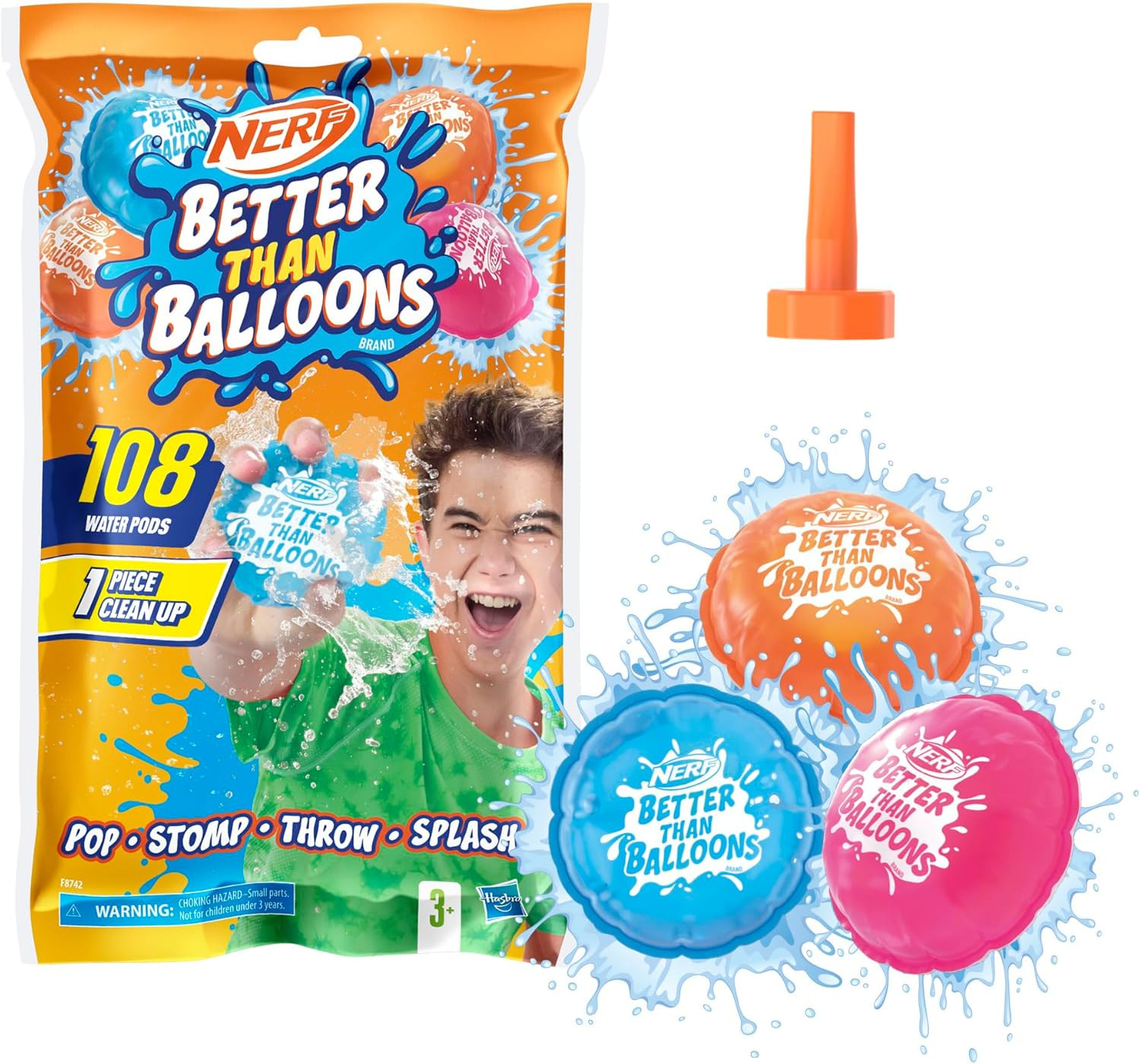 NERF Better Than Balloons Water Toys, 108 Pods, Easy 1 Piece Clean Up, Lots of Ways to Play, Back... | Amazon (US)