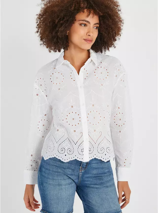 Buy White Broderie Shirt 8 | Shirts | Tu | Tu Clothing