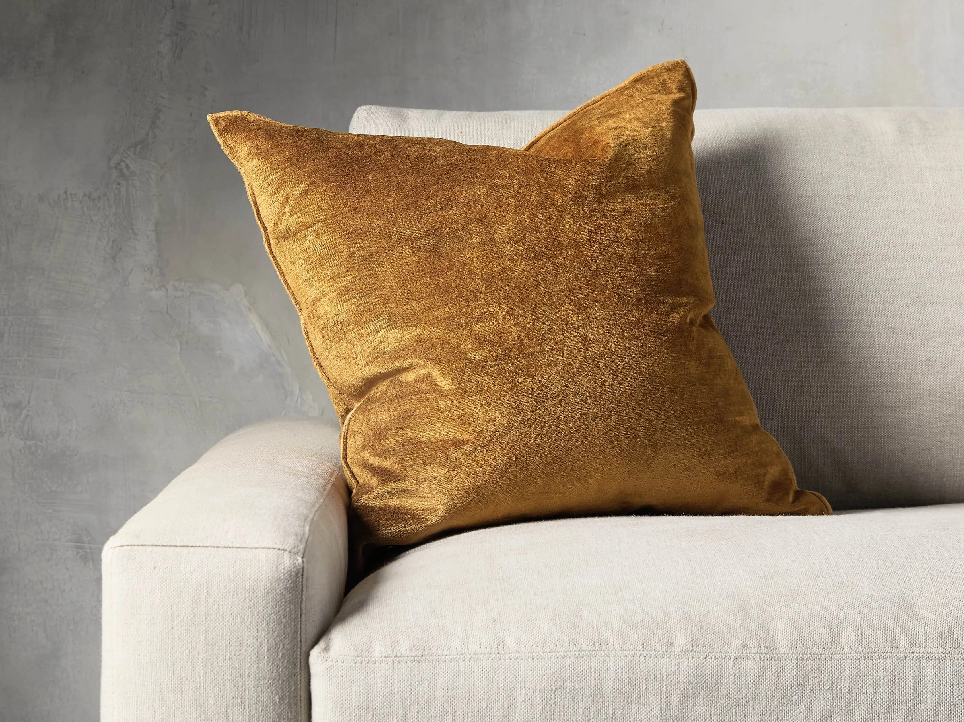 Velvet Hemstitch Pillow | Arhaus