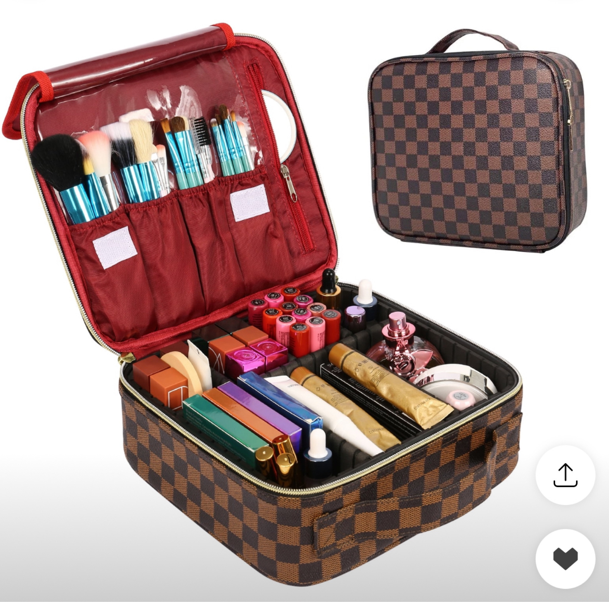 I have this exact LV dupe makeup case. Great quality! Also linking a few other cosmetic bags same print, & under $15! 

#LTKBeauty #LTKTravel #LTKSaleAlert
