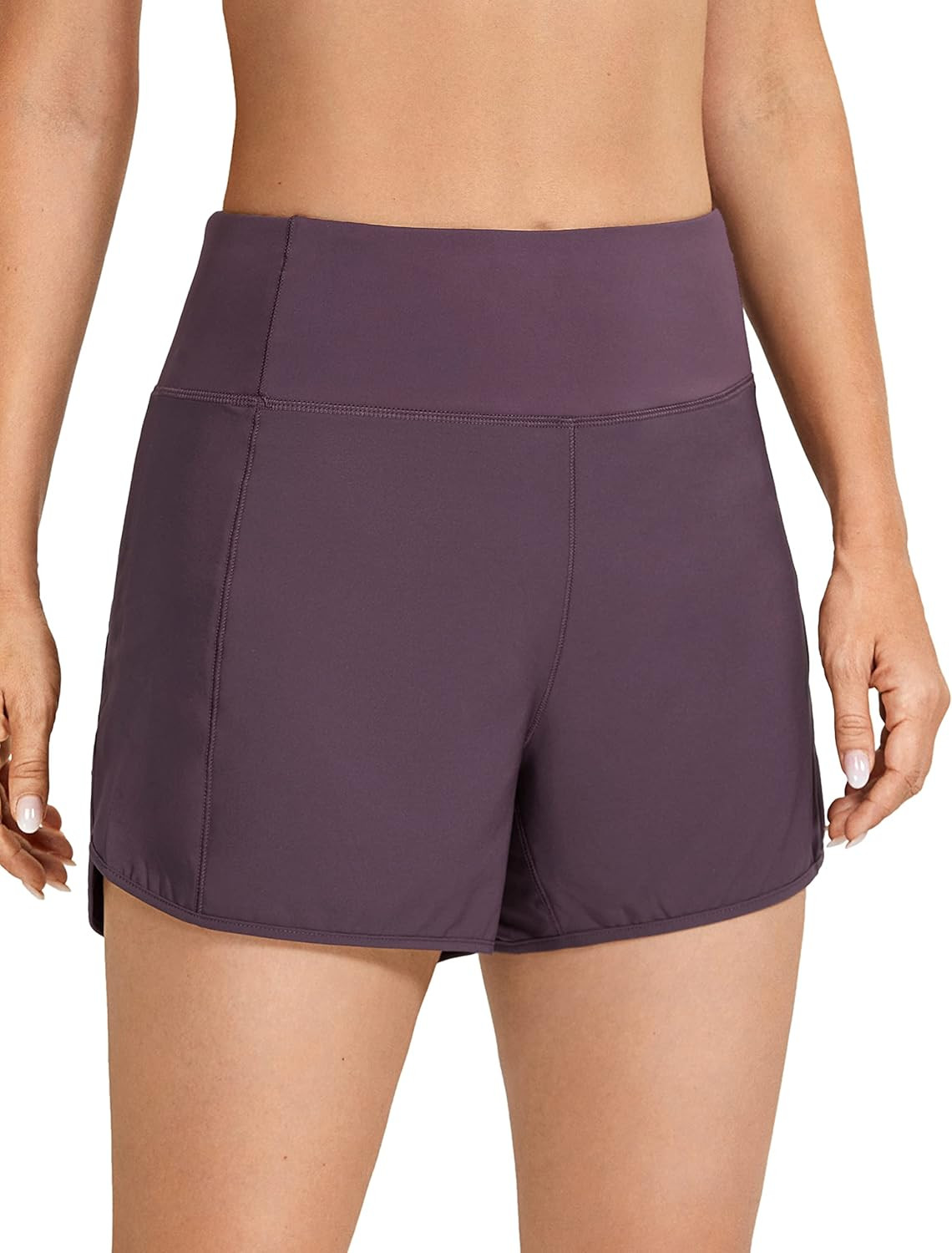 CRZ YOGA Women's High Waist Workout Running Shorts Mesh Liner 4'' - Quick Dry Mesh Athletic Sport... | Amazon (US)