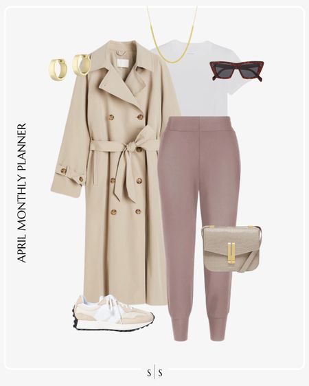 Monthly outfit planner: APRIL: Spring looks | sweat joggers, white tee, trench coat, sneakers, handbag

Athleisure wear, activewear, loungewear, weekend outfit, chic casual

See the entire calendar on thesarahstories.com ✨ 


#LTKstyletip
